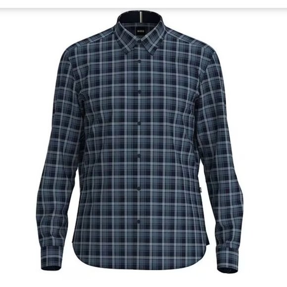 Hugo Boss Plaid Long‎ Sleeve Button Up Shirt - NWT - Picture 1 of 5